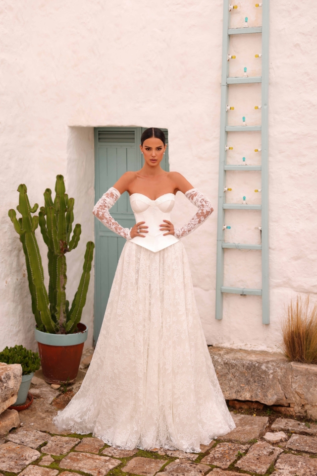 Rochie de mireasă a-line Melissa 2 in 1