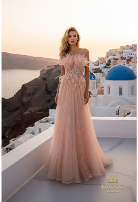 Rochie eveniment model e6631 peach