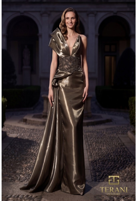 Rochie eveniment model E7130 taupe