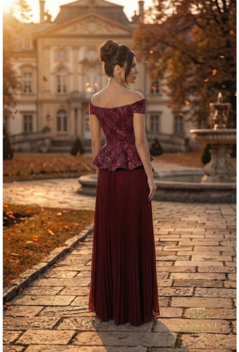 Rochie eveniment model M7287 vișinie